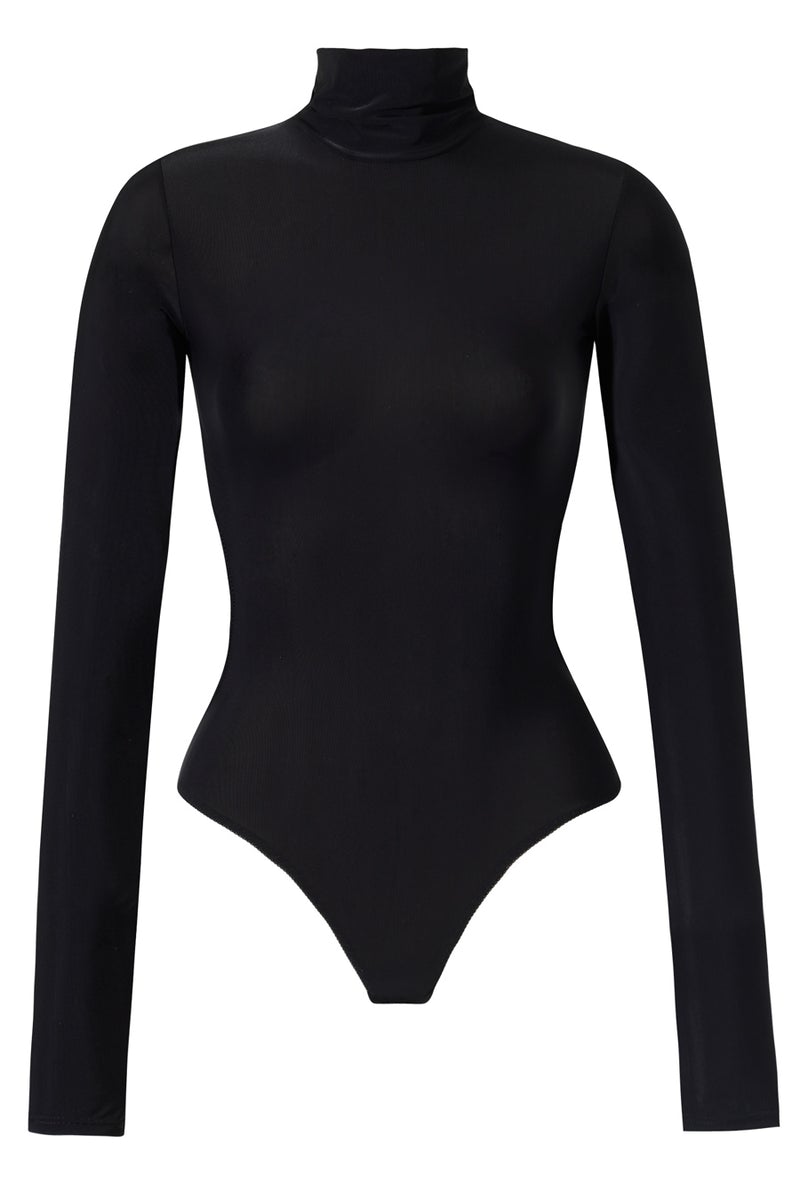 Body Franka K model Sophie w kolorze czarnym, z golfem i długim rękawem, o eleganckim i dopasowanym fasonie.