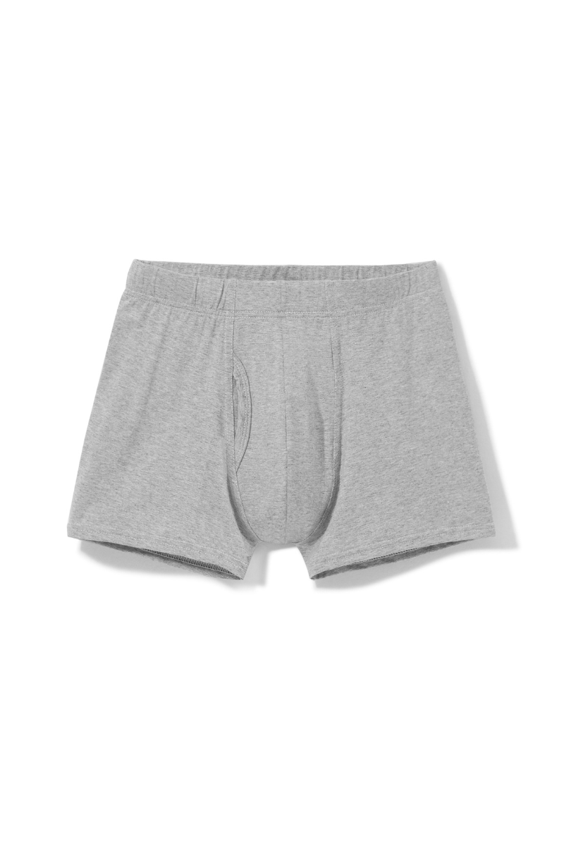 Szare męskie bokserki Franka K Soft Grey Classic w minimalistycznym stylu, bez widocznego logo, idealne jako codzienna bielizna basic.