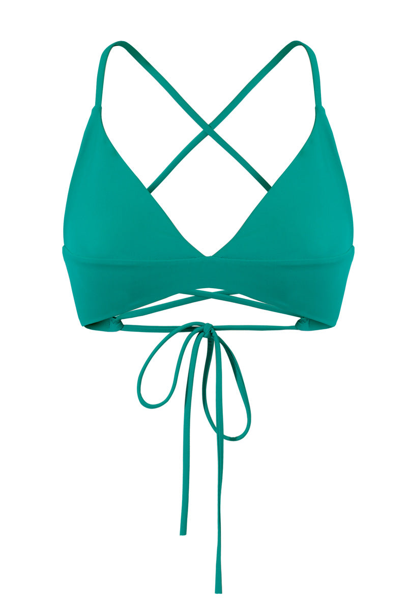 Góra od bikini Franka K model Praia w kolorze zielonym, typu bandeau.