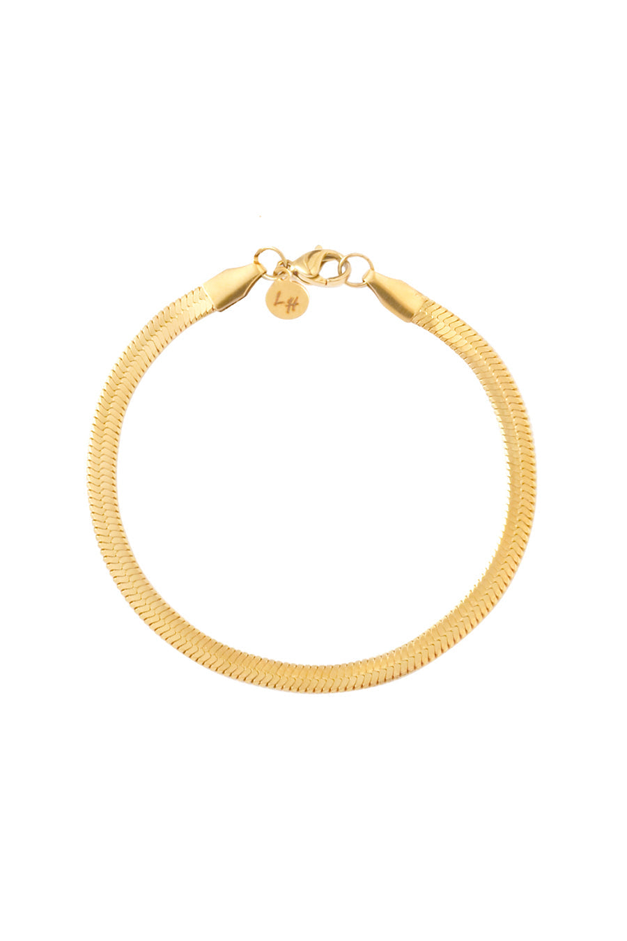 Bransoletka Franka K model Vipera, typu żmijka, w złotym kolorze.