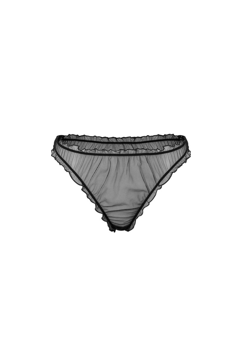 Czarne transparentne stringi Livia