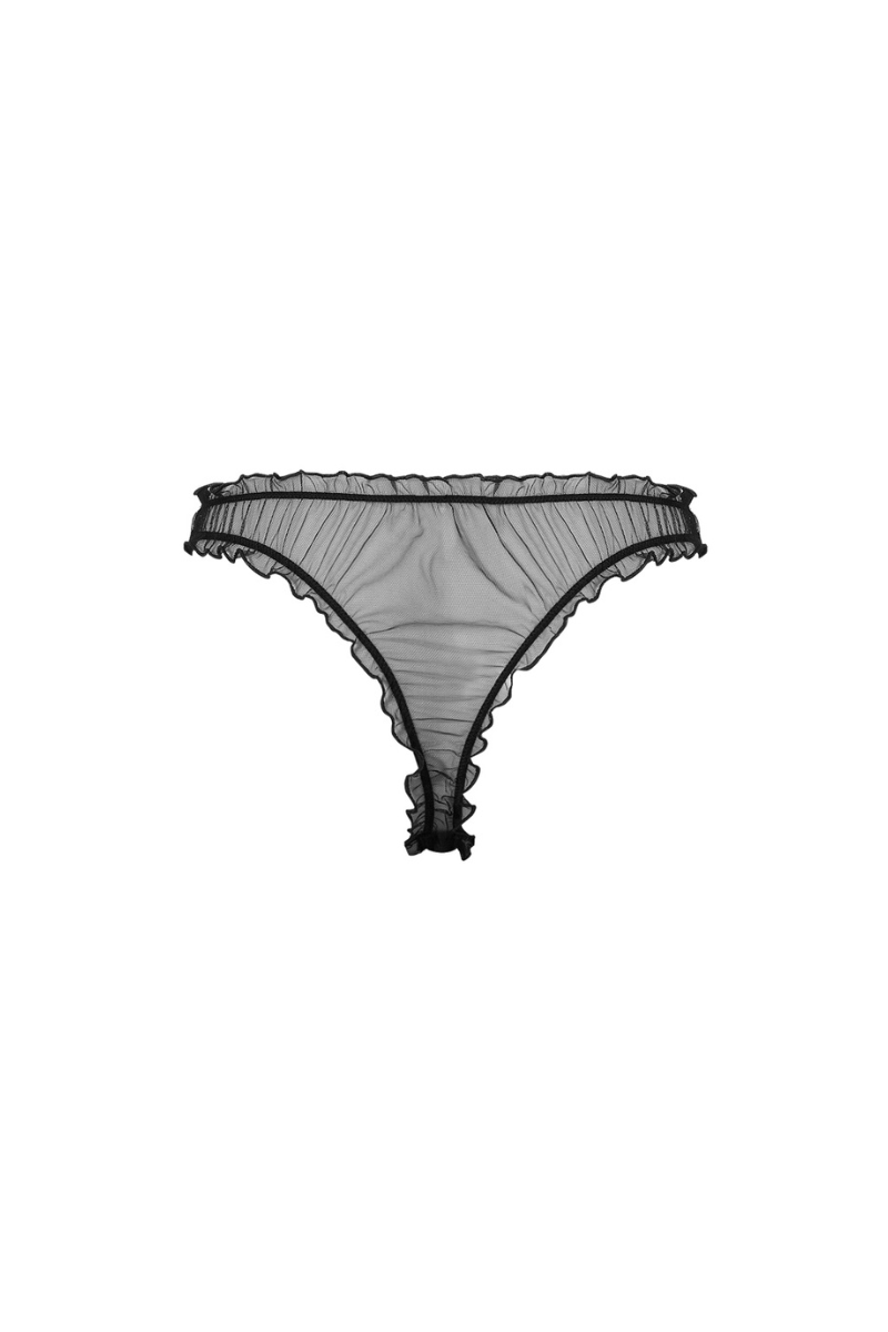 Czarne transparentne stringi Livia